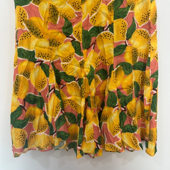 Farm Rio Fresh Lemons Midi Skirt Small NWT $165 Bright Vacation Fruit Novelty - Picture 5 of 10